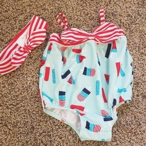 Swimsuit/Headband Set 6-9 months